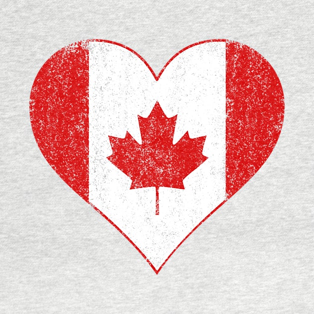 Vintage I love Canada heart flag by Cute Tees Kawaii